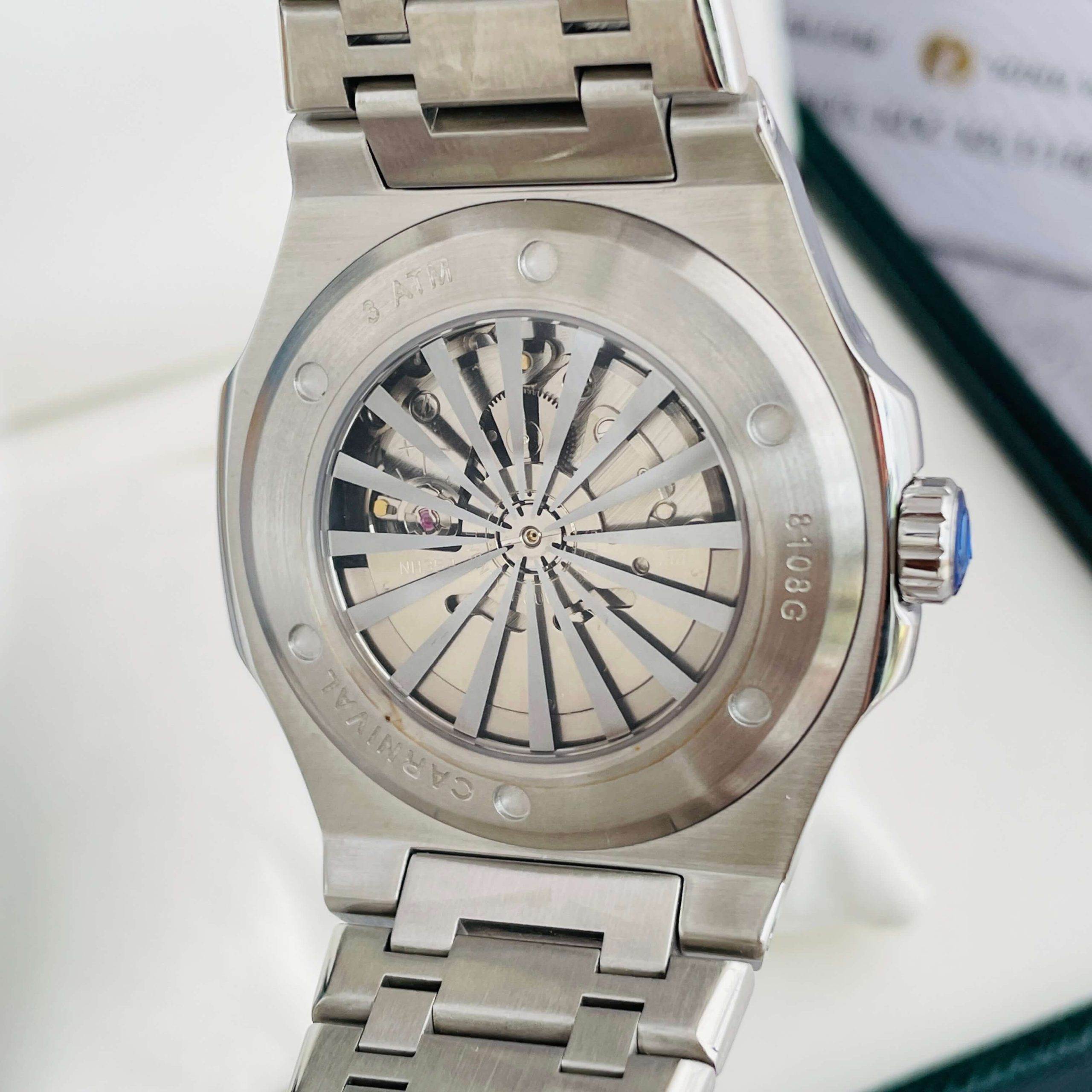CARNIVAL 8108G BLACK AUTOMATIC - KÍNH SAPPHIRE 5 CARNIVAL 8108G BLACK AUTOMATIC - KÍNH SAPPHIRE - Ảnh 5