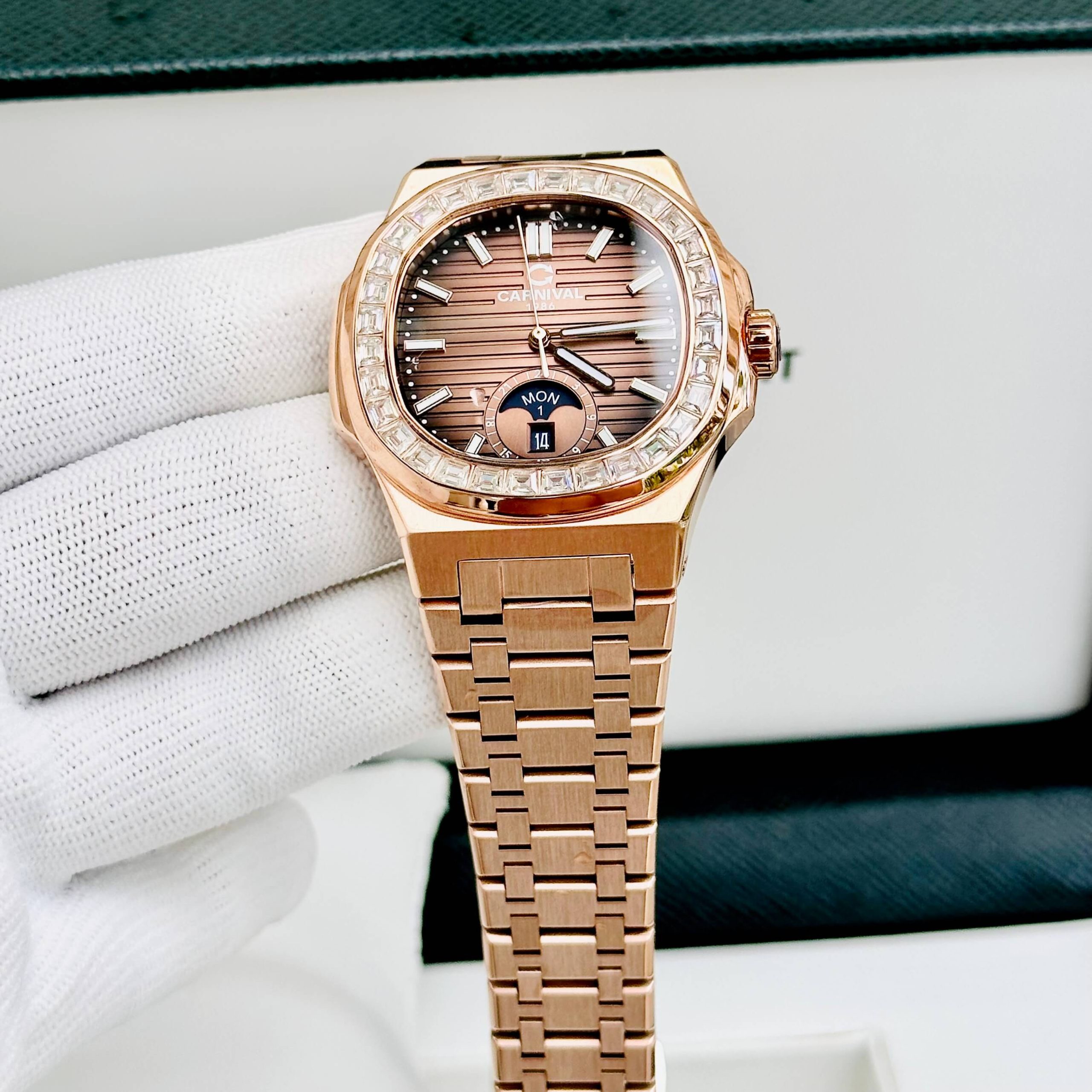 CARNIVAL 8110G-VH-KL-N AUTOMATIC - KÍNH SAPPHIRE 5 Đồng hồ Nam Carrnival 8110G