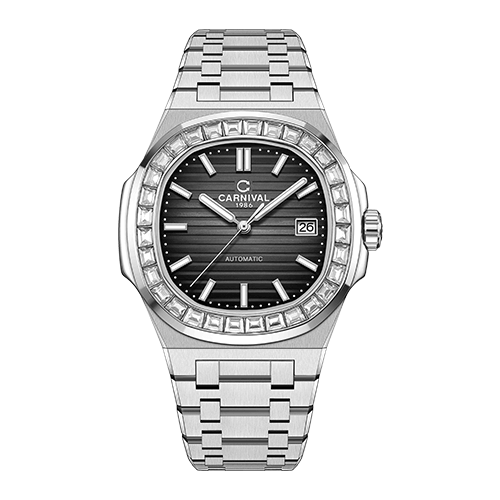 CARNIVAL 8108G BLACK AUTOMATIC - KÍNH SAPPHIRE 1 Đồng Hồ Nam Carnival 8108G Autimatic - Kính Sapphire
