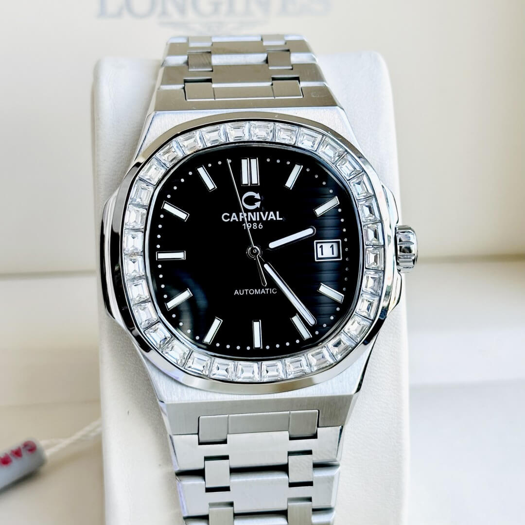 CARNIVAL 8108G BLACK AUTOMATIC - KÍNH SAPPHIRE 2 CARNIVAL 8108G BLACK AUTOMATIC - KÍNH SAPPHIRE - Ảnh 2