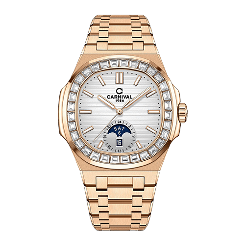 CARNIVAL 8110G-VH-KL-T AUTOMATIC - KÍNH SAPPHIRE 1 Carnival 8110g Mặt Trắng