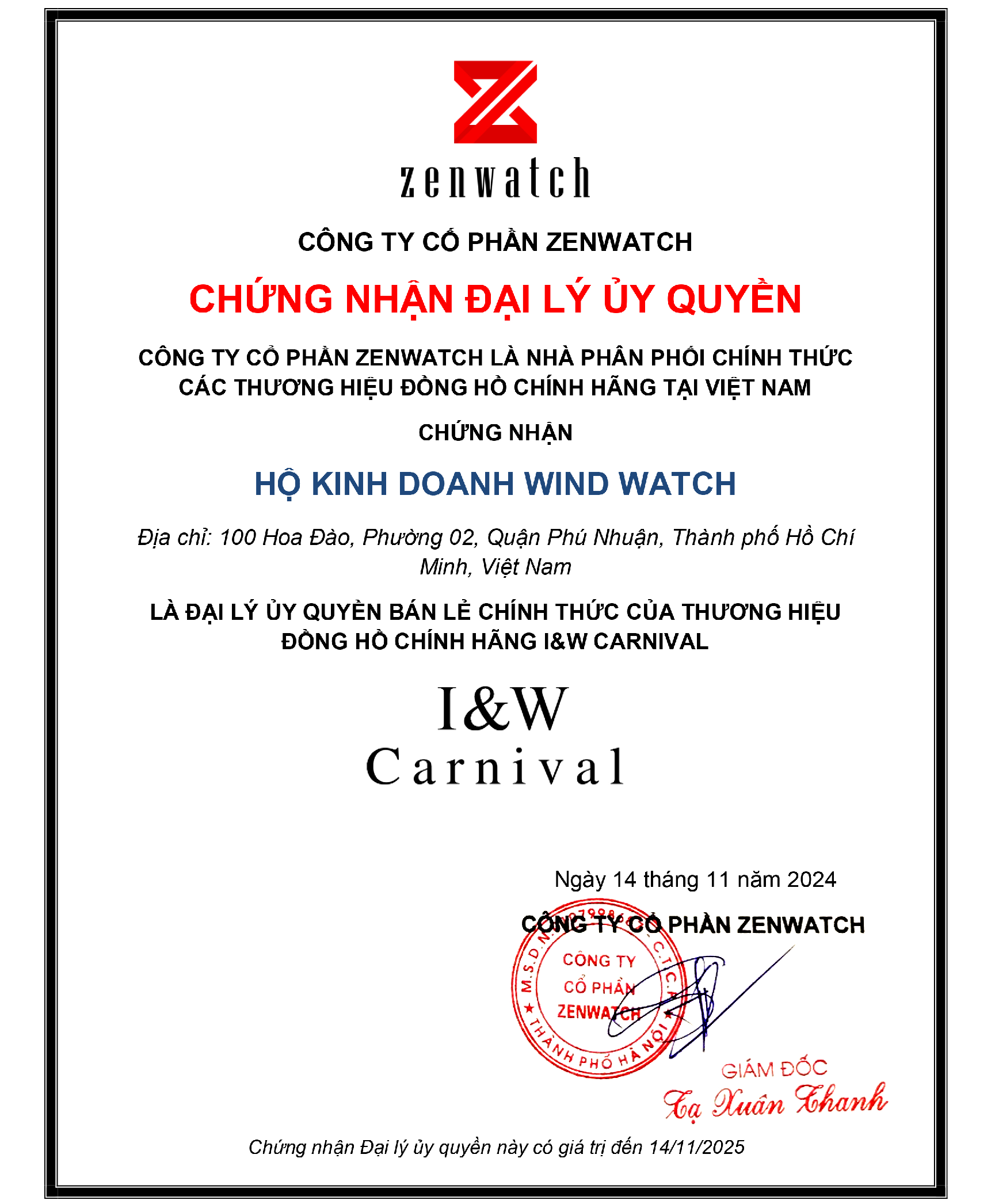 I&W Carnival 55851G - Viền Đá - Đen 12 Chứng nhận đại lý uỷ quyền I&W Carnival Wind Watch