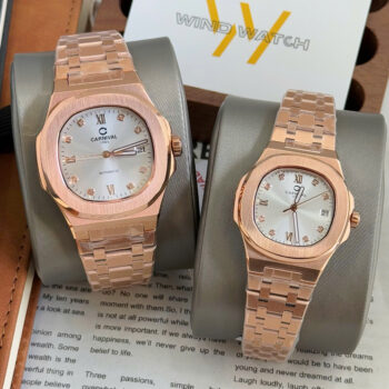 Đồng hồ Cặp Carnival 8160 Rosegold Mặt Trắng