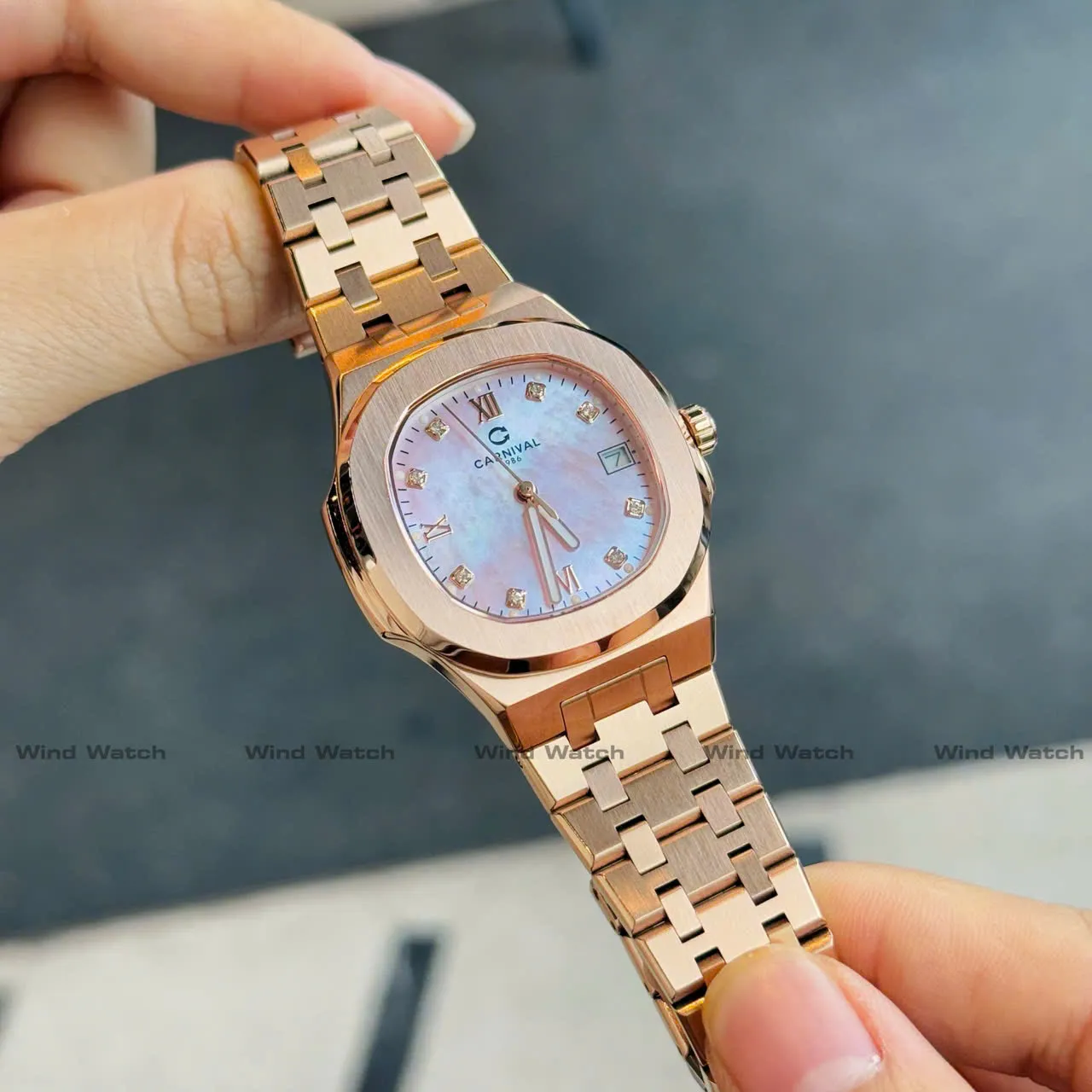 CARNIVAL 8160L-VH-HK (Xà Cừ Hồng) 4 Đồng Hồ Carnival Nữ 8160L-VH-XCH Xà Cừ Hồng
